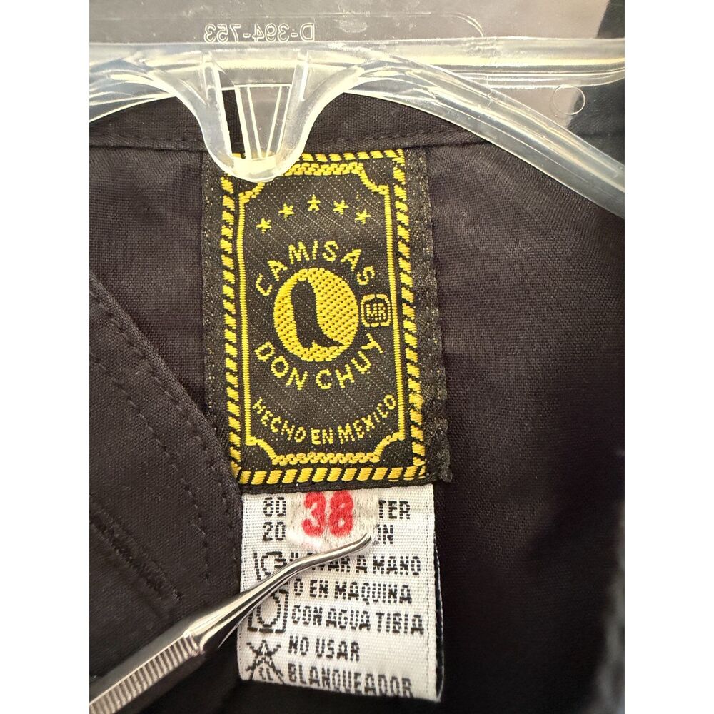 Camisas Bon Chuy Mens Black Decorate Buttons Down Shirt Size 38 - Picture 2 of 6